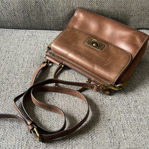 Frye Farrah Top Handle Brown Leather satchel bag - Picture 12 of 16